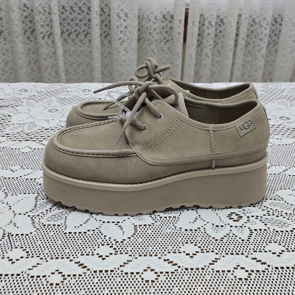 UGG Cityfunc Platform Suede Loafer Shoes Women’s 8.5 Mustard Tan Beige 1163010 - Picture 8 of 10